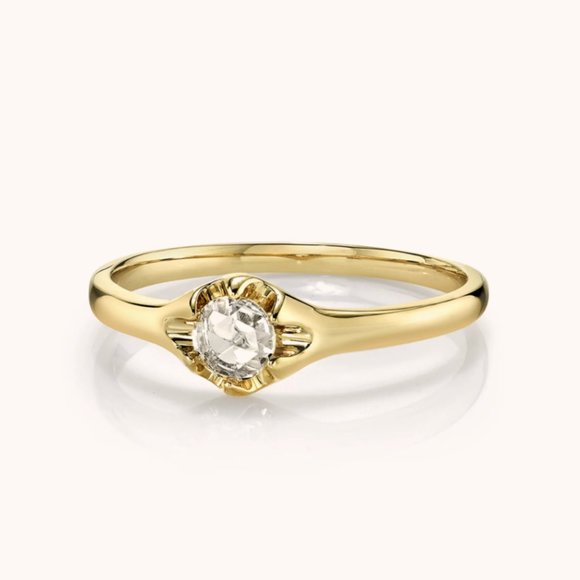 Marrow Fine Jewelry - MARROW FINE White Diamond Buttercup Ring 14k Yellow Gold